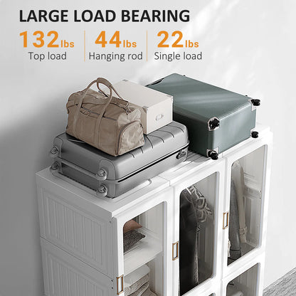 Portable Wardrobe Closet, Foldable Clothes Organizer, White Clothing Storage at Gallery Canada