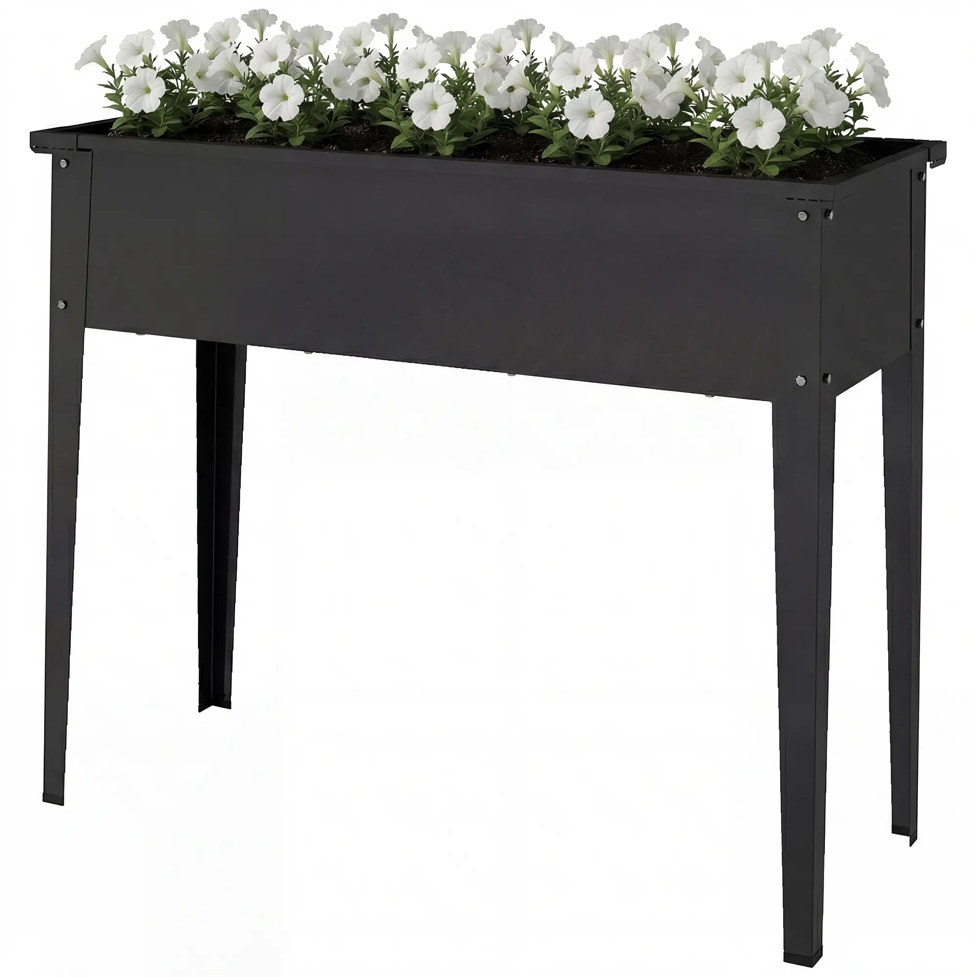 Metal Raised Garden Bed On Legs, With Drainage Hole, Black Elevated Garden Beds Black at Gallery Canada