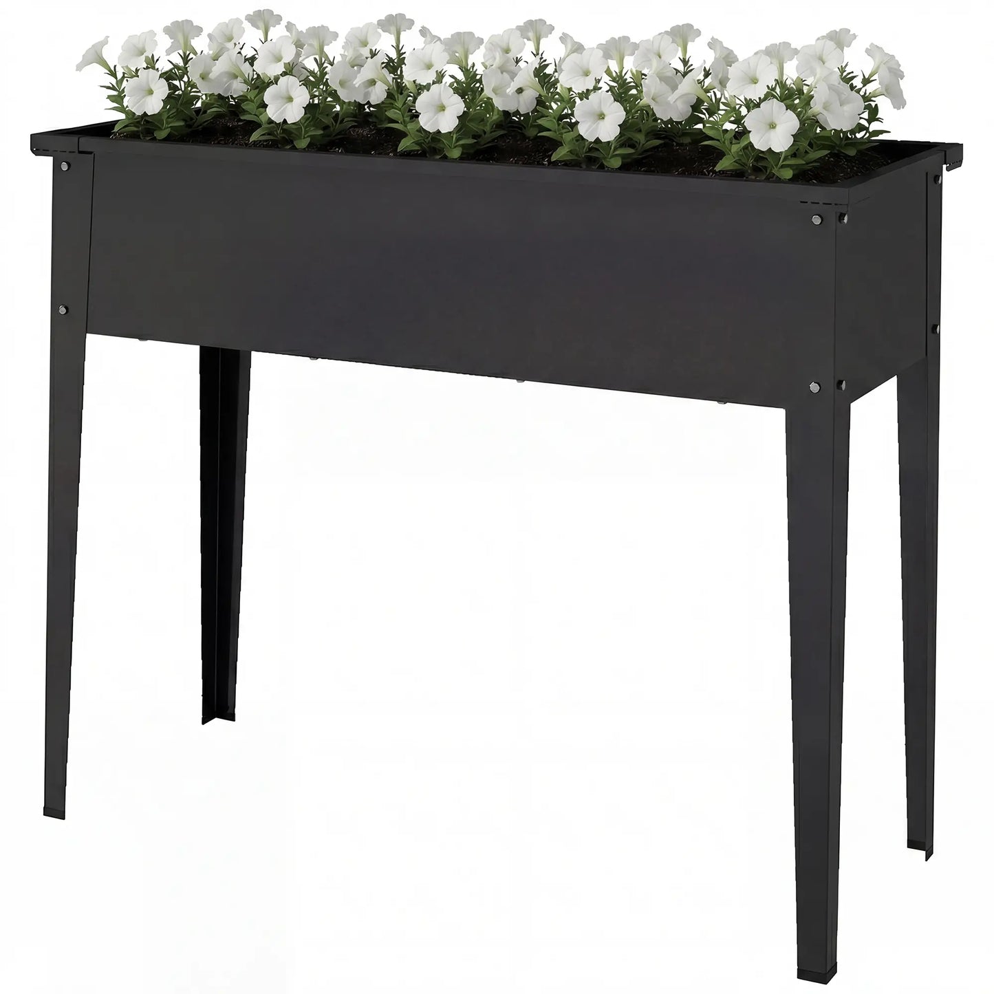 Metal Raised Garden Bed On Legs, With Drainage Hole, Black Elevated Garden Beds Black at Gallery Canada