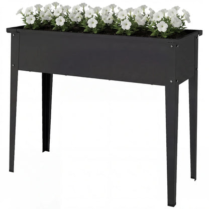Metal Raised Garden Bed On Legs, With Drainage Hole, Black Elevated Garden Beds Black at Gallery Canada