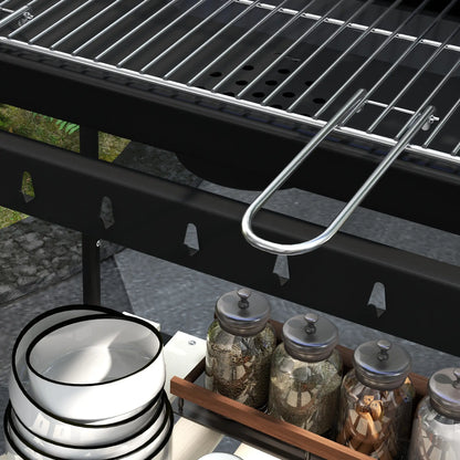 Charcoal Barbecue Grill, Adjustable Height, Portable Trolley With Ash Catcher, Wheels, Black Charcoal BBQ Grils at Gallery Canada