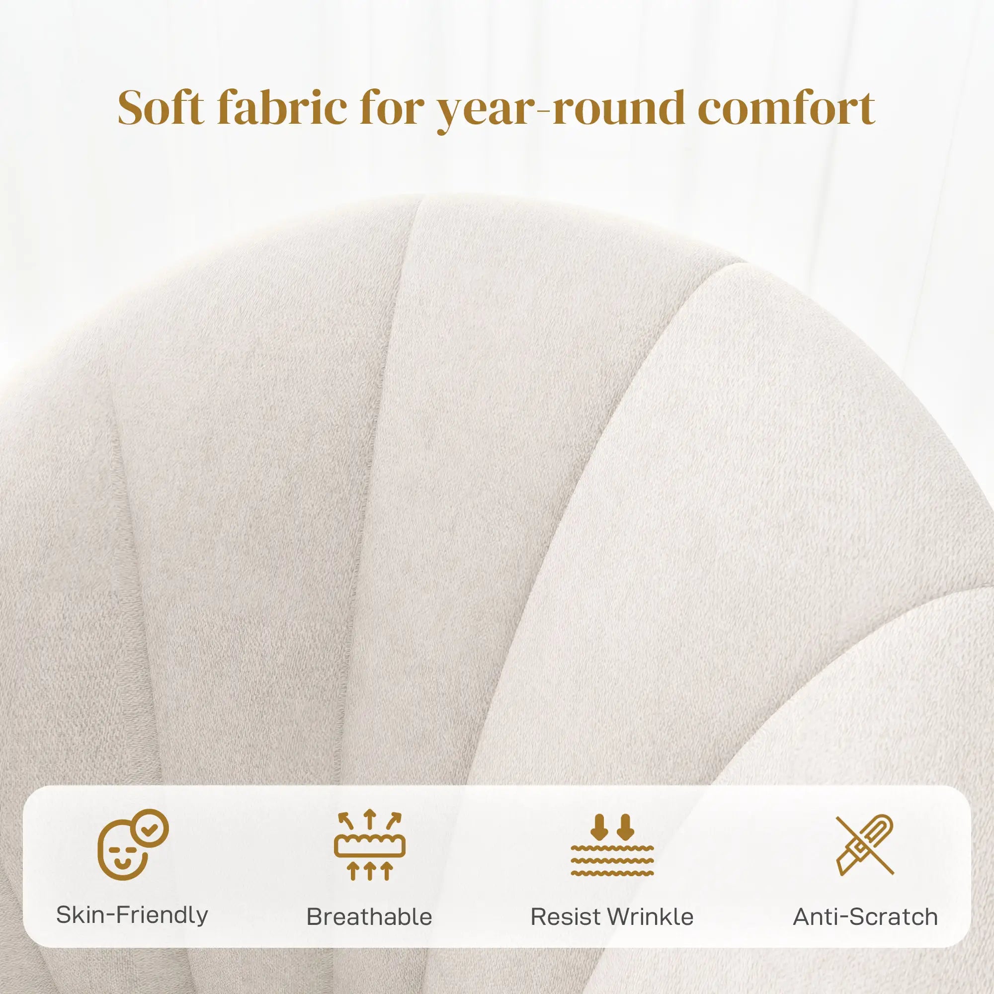 Modern Dining Chairs Set of 4, Upholstered, Metal Legs, Cream White Dining Chairs at Gallery Canada