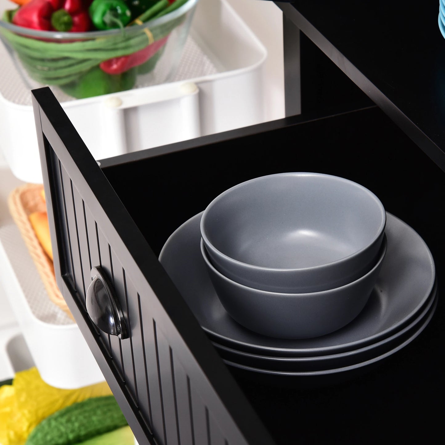 72 Kitchen Pantry, Freestanding Storage Cabinet, Black Kitchen Pantry Cabinets at Gallery Canada