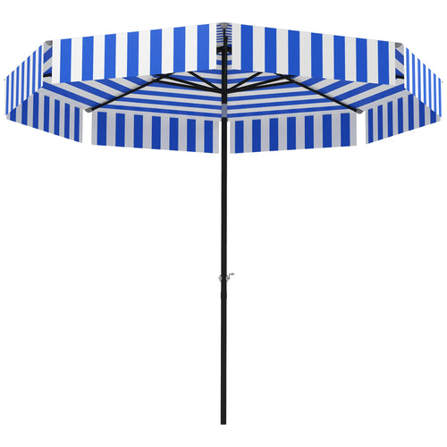 8.7FT Tilting Patio Umbrella, 8 Ribs, Crank Handle, Navy Blue