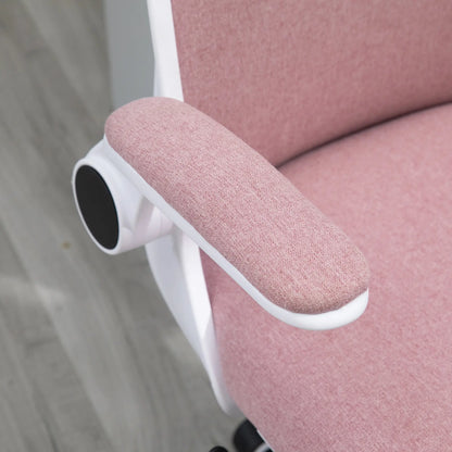 360° Swivel Office Chair, Breathable Fabric, Flip-Up Arms, Adjustable Height, Pink Task Chairs at Gallery Canada