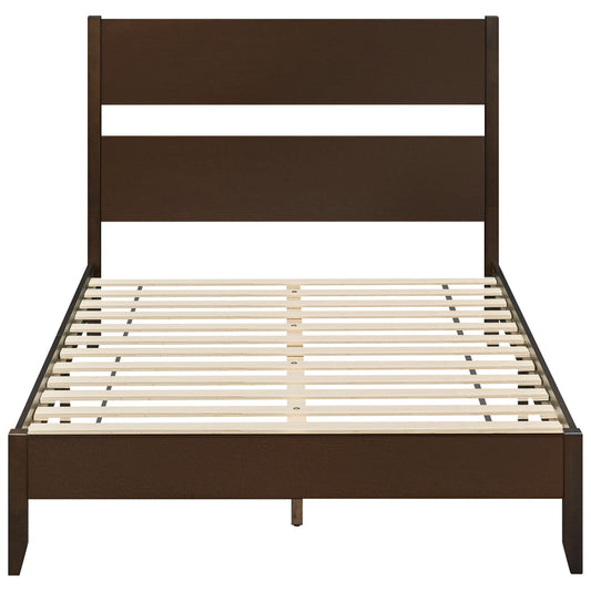 Full Bed Frame, Solid Wood Legs, 12 Slats, Dark Walnut Beds & Bed Frames Dark Walnut at Gallery Canada
