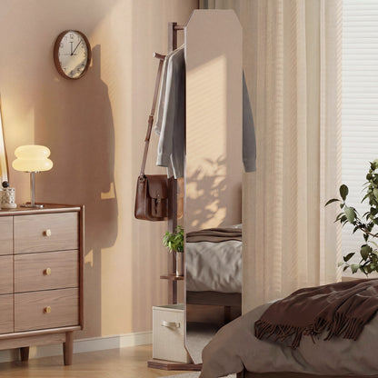 Full Length Mirror Coat Rack, Clothes Hanger, Walnut Coat Racks & Hall Trees at Gallery Canada