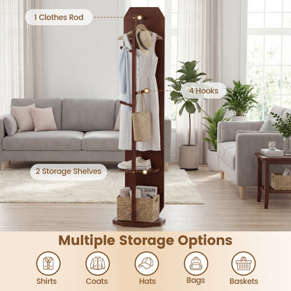 Full Length Mirror Coat Rack, Clothes Hanger, Walnut Coat Racks & Hall Trees at Gallery Canada