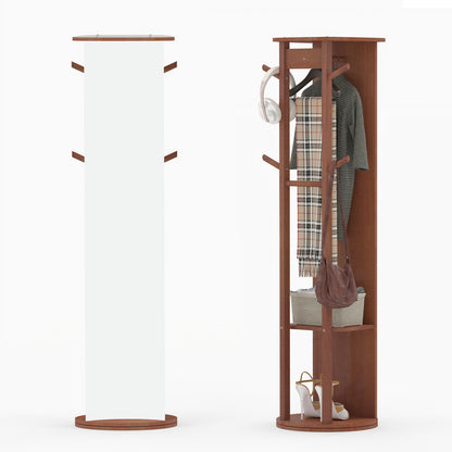 Full Length Mirror Coat Rack, Solid Wood Standing Mirror, Walnut Coat Racks & Hall Trees at Gallery Canada