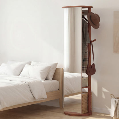 Full Length Mirror Coat Rack, Solid Wood Standing Mirror, Walnut Coat Racks & Hall Trees at Gallery Canada