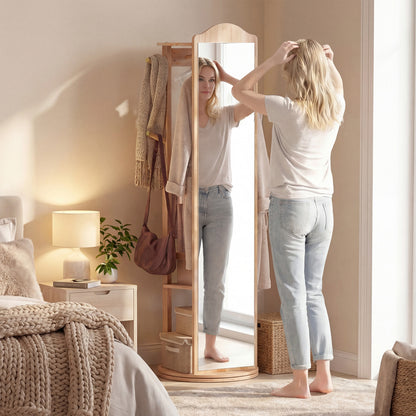 Full Length Mirror Coat Rack, Storage Shelves, Hooks, Natural Coat Racks & Hall Trees at Gallery Canada