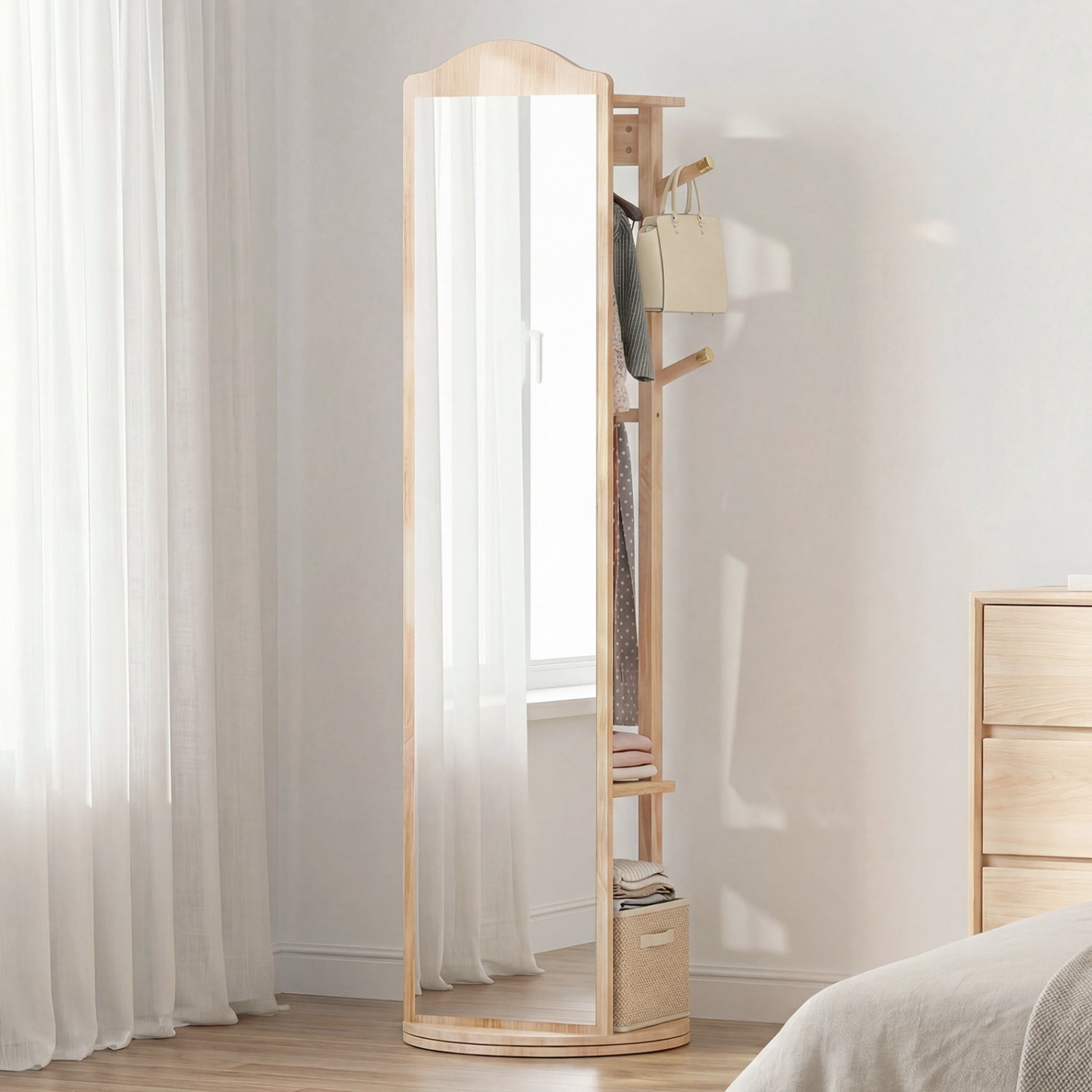 Full Length Mirror Coat Rack, Storage Shelves, Hooks, Natural Coat Racks & Hall Trees at Gallery Canada