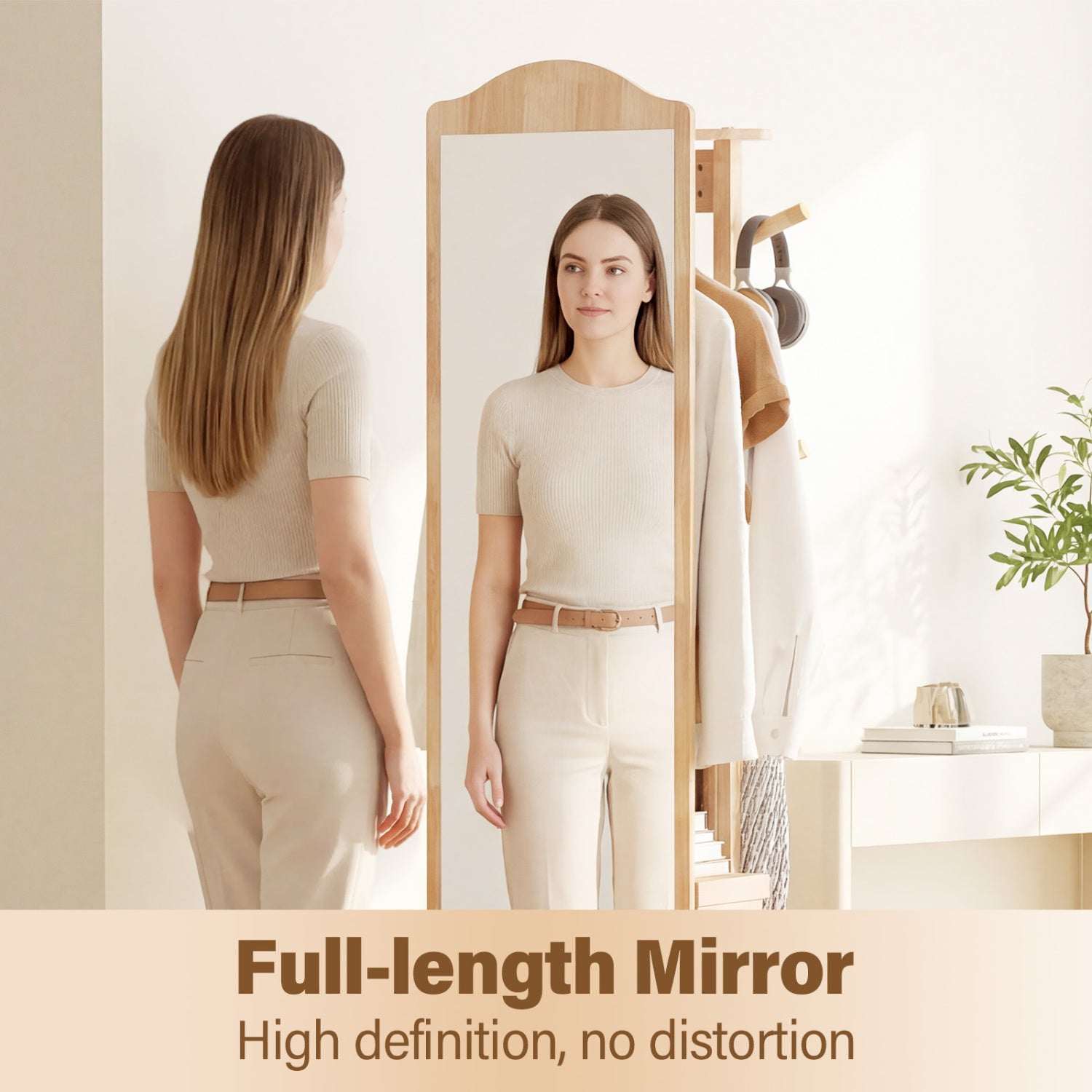 Full Length Mirror Coat Rack, Storage Shelves, Hooks, Natural Coat Racks & Hall Trees at Gallery Canada