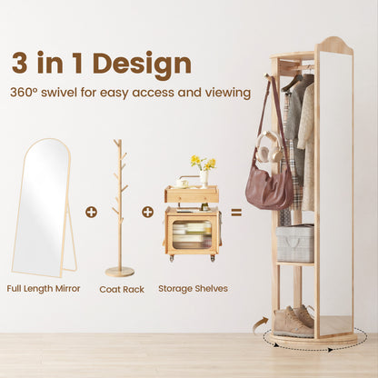 Full Length Mirror Coat Rack, Storage Shelves, Hooks, Natural Coat Racks & Hall Trees at Gallery Canada
