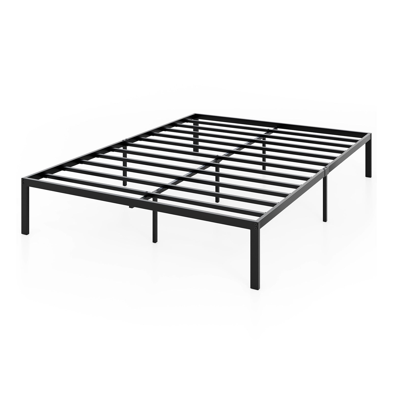 Full Size Metal Bed Frame, Heavy Duty Support Slats, Black Simple Bed Frame Black at Gallery Canada