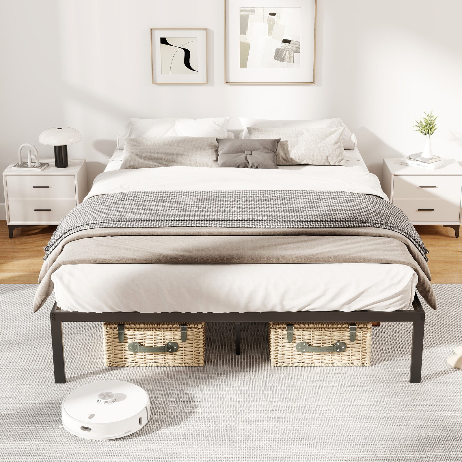 Full/Queen/King Size Metal Bed Frame Heavy Duty Support Slats Mattress Foundation-Full Size, Black Simple Bed Frame at Gallery Canada