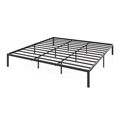 Full/Queen/King Size Metal Bed Frame Heavy Duty Support Slats Mattress Foundation-King Size, Black Simple Bed Frame Black at Gallery Canada