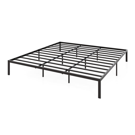 Full/Queen/King Size Metal Bed Frame Heavy Duty Support Slats Mattress Foundation-King Size, Black Simple Bed Frame Black at Gallery Canada