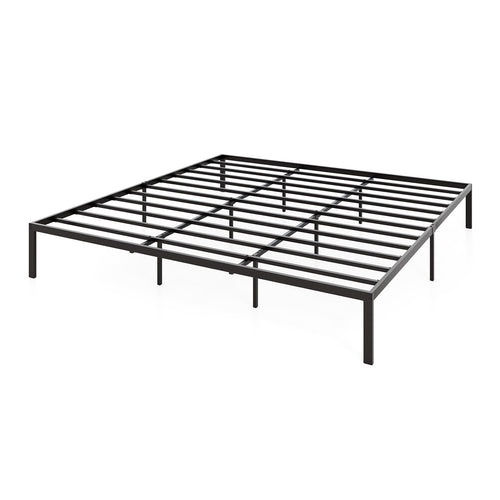 Full/Queen/King Size Metal Bed Frame Heavy Duty Support Slats Mattress Foundation-King Size, Black