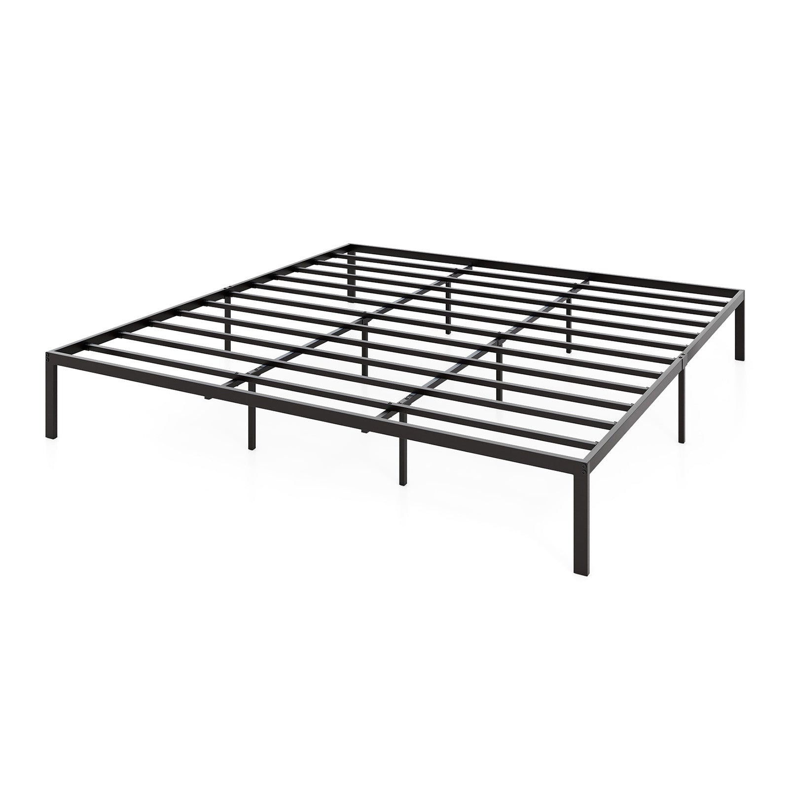 King Size Metal Bed Frame, Heavy Duty Support Slats, Black Simple Bed Frame at Gallery Canada
