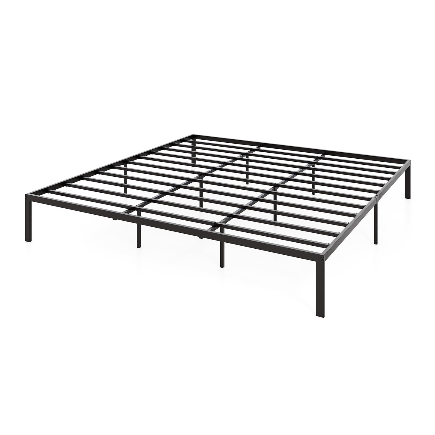 King Size Metal Bed Frame, Heavy Duty Support Slats, Black Simple Bed Frame at Gallery Canada