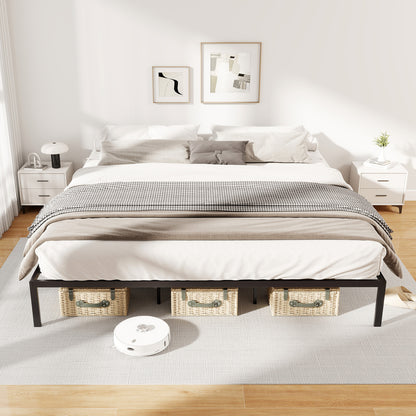 Full/Queen/King Size Metal Bed Frame Heavy Duty Support Slats Mattress Foundation-King Size, Black Simple Bed Frame at Gallery Canada