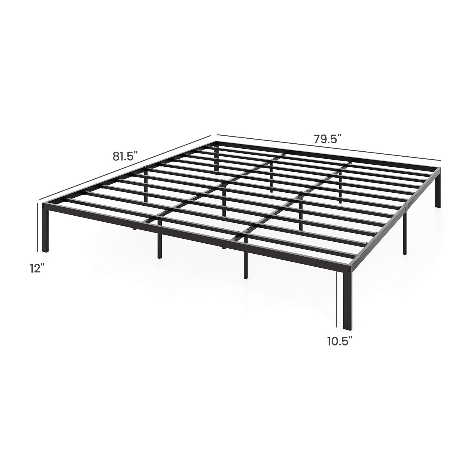 Full/Queen/King Size Metal Bed Frame Heavy Duty Support Slats Mattress Foundation-King Size, Black Simple Bed Frame at Gallery Canada