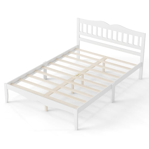 Full/Queen Size Modern Farmhouse Style Bed Frame, Solid Wood