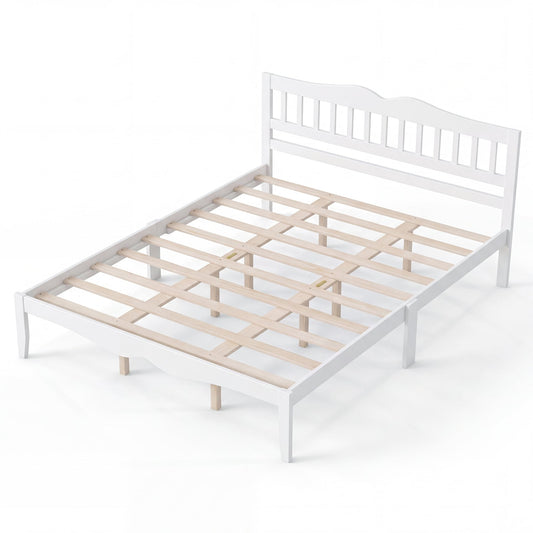 Queen Size Modern Farmhouse Bed Frame, Solid Wood Simple Bed Frame Options at Gallery Canada