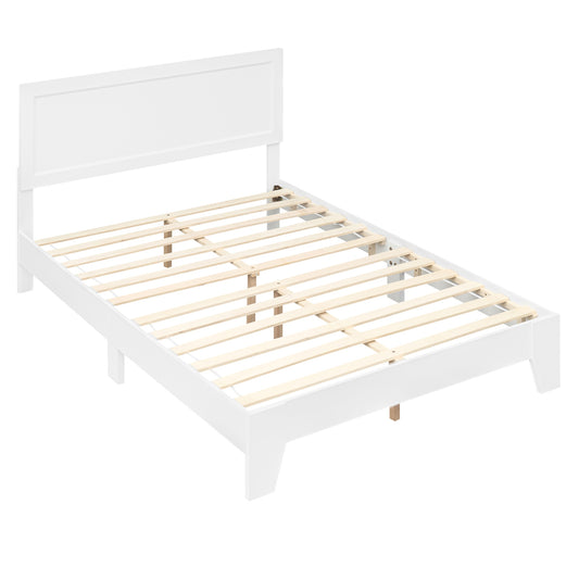 Full Size Bed Frame with Headboard Simple Bed Frame White at Gallery Canada