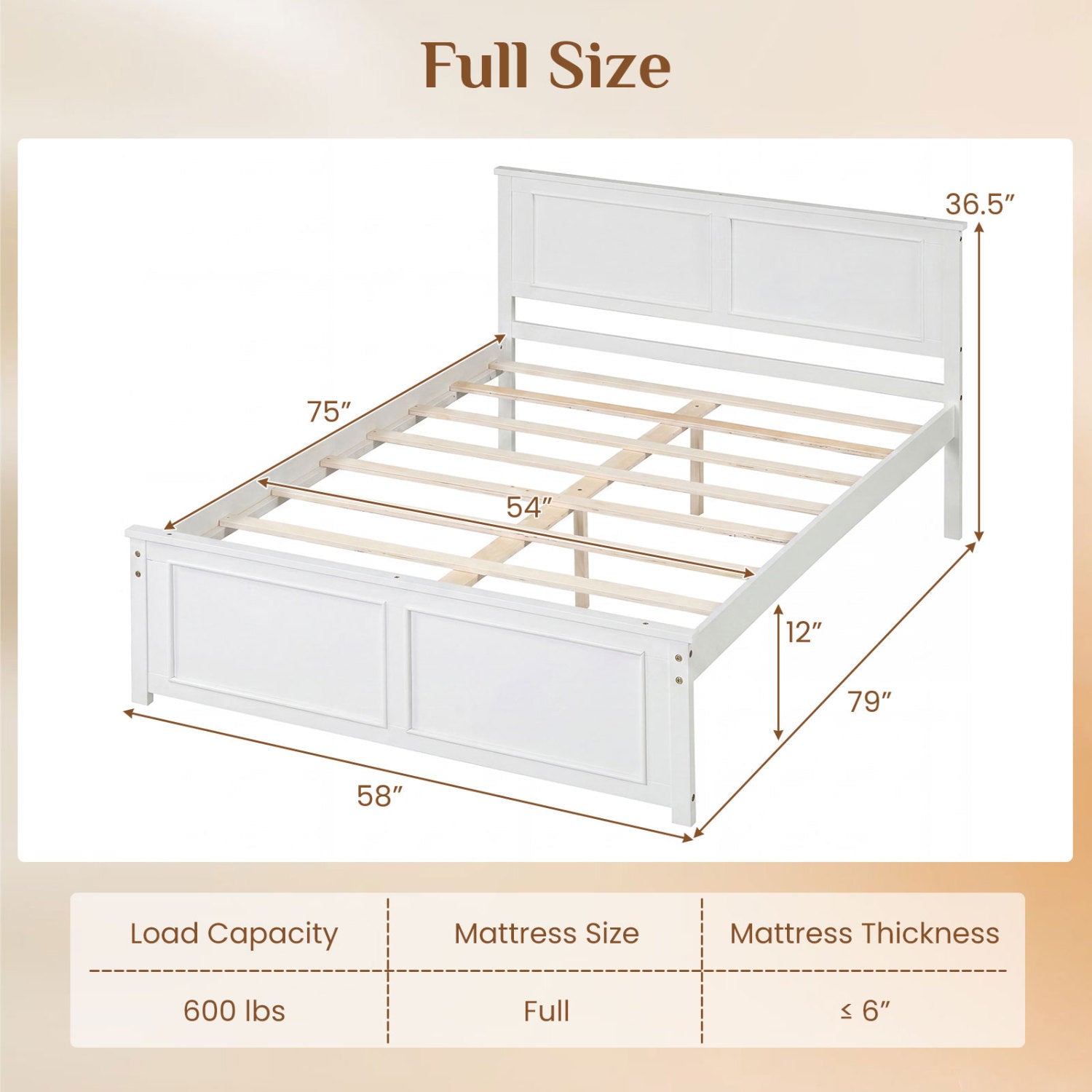 Full Size Platform Bed Frame With Headboard Simple Bed Frame at Gallery Canada
