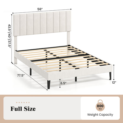 Full Size Velvet Upholstered Platform Bed Frame