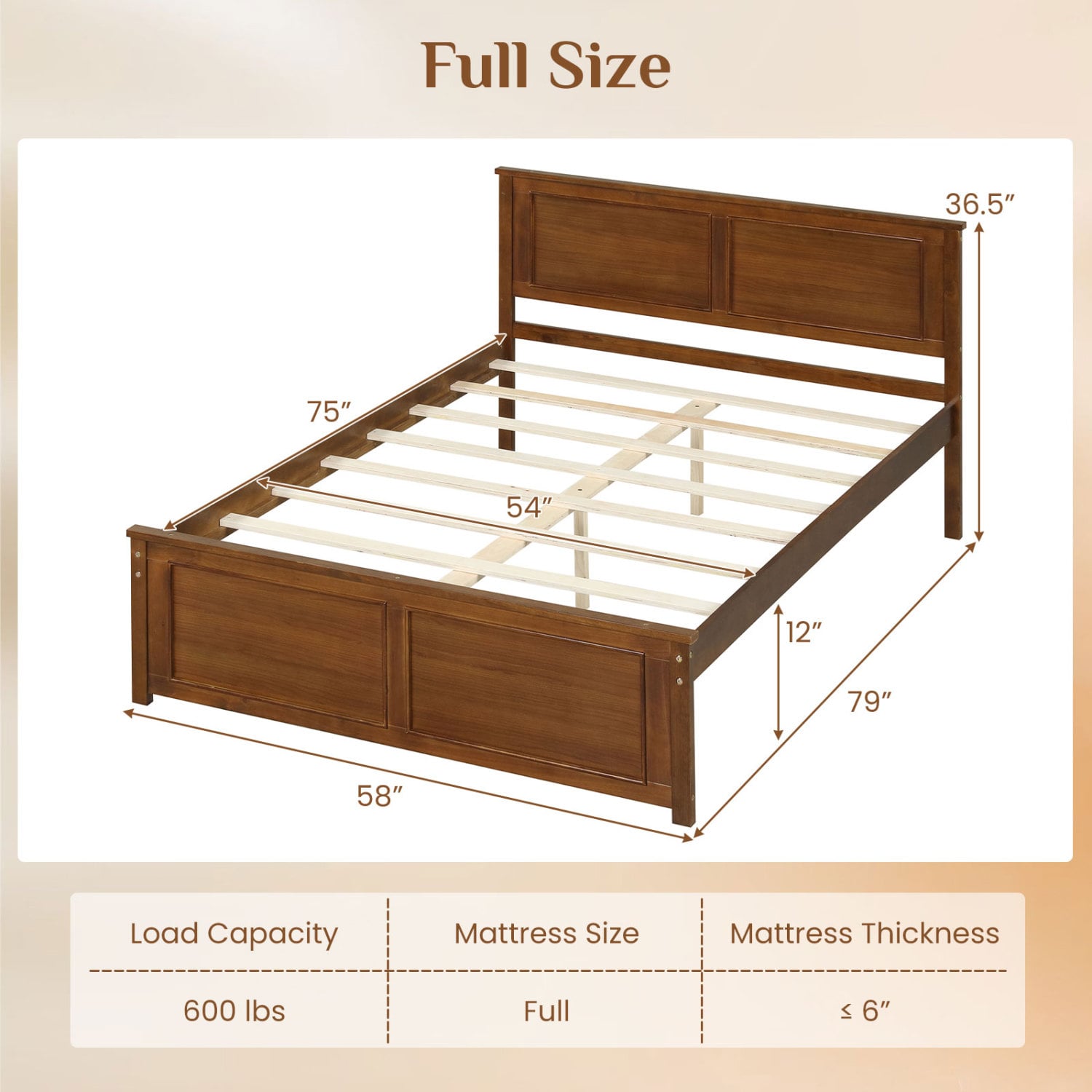 Full Size Wood Bed Frame with Headboard Simple Bed Frame at Gallery Canada