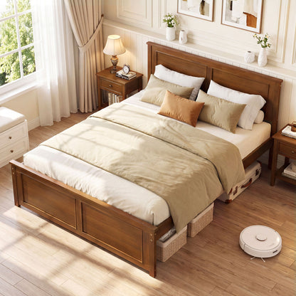 Full Size Wood Bed Frame with Headboard Simple Bed Frame at Gallery Canada