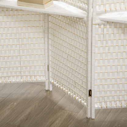 4 Panel Room Divider With Shelves, 6 FT Privacy Screen, White Room Dividers at Gallery Canada