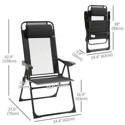 Double Camping Chairs, Foldable, Reclining, Headrest, Black Patio Chairs at Gallery Canada