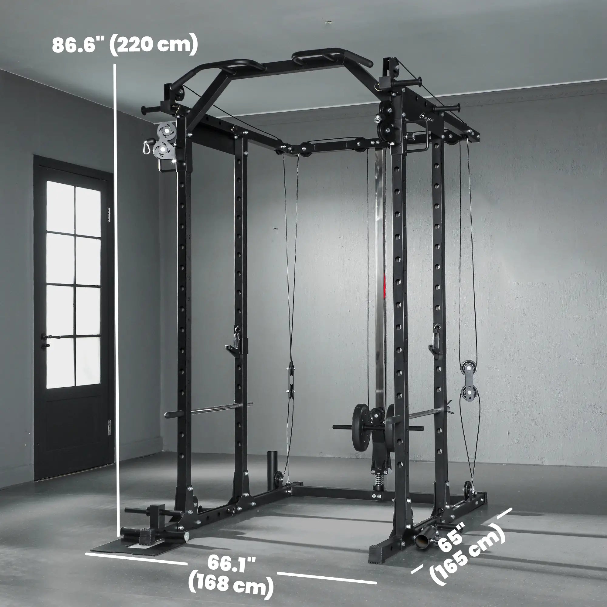 Multi-Functional Power Rack, Smith Machine Cable Crossover System Power Towers at Gallery Canada