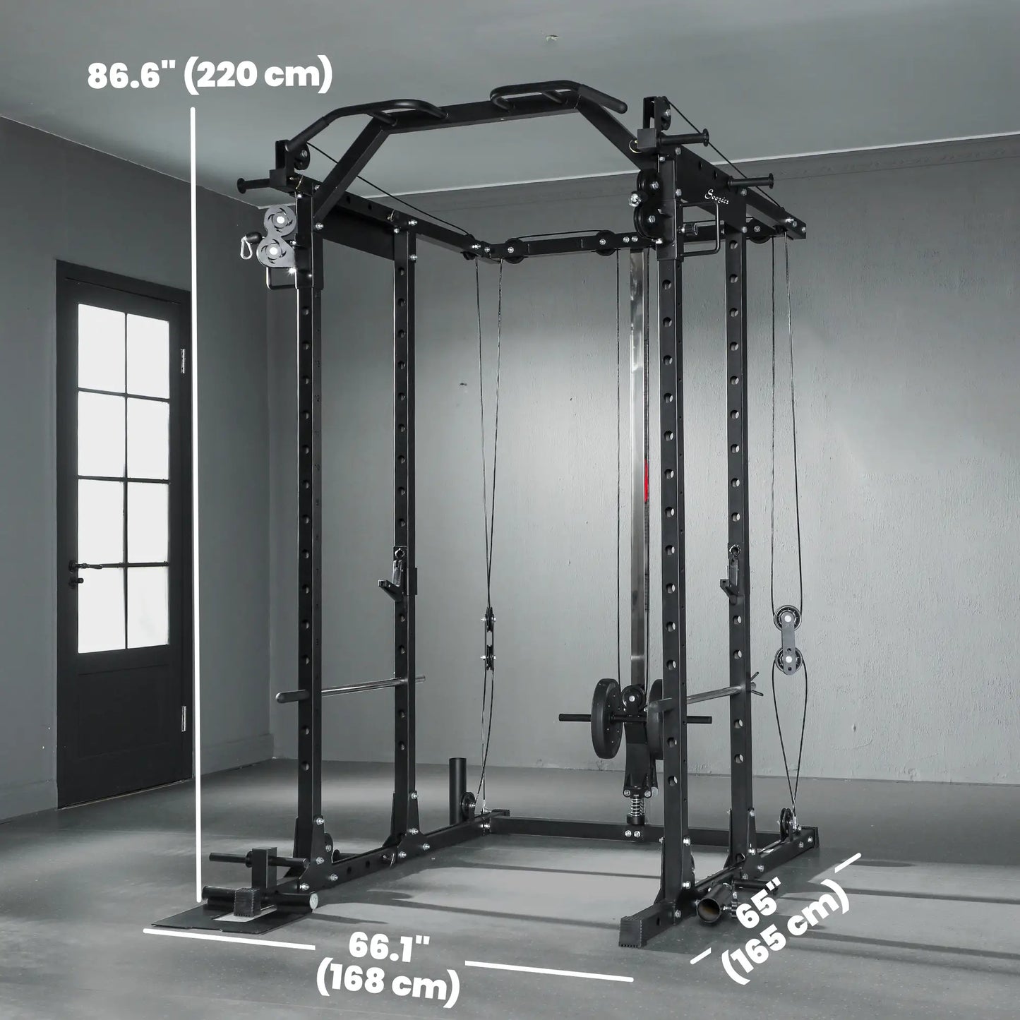 Multi-Functional Power Rack, Smith Machine Cable Crossover System Power Towers at Gallery Canada