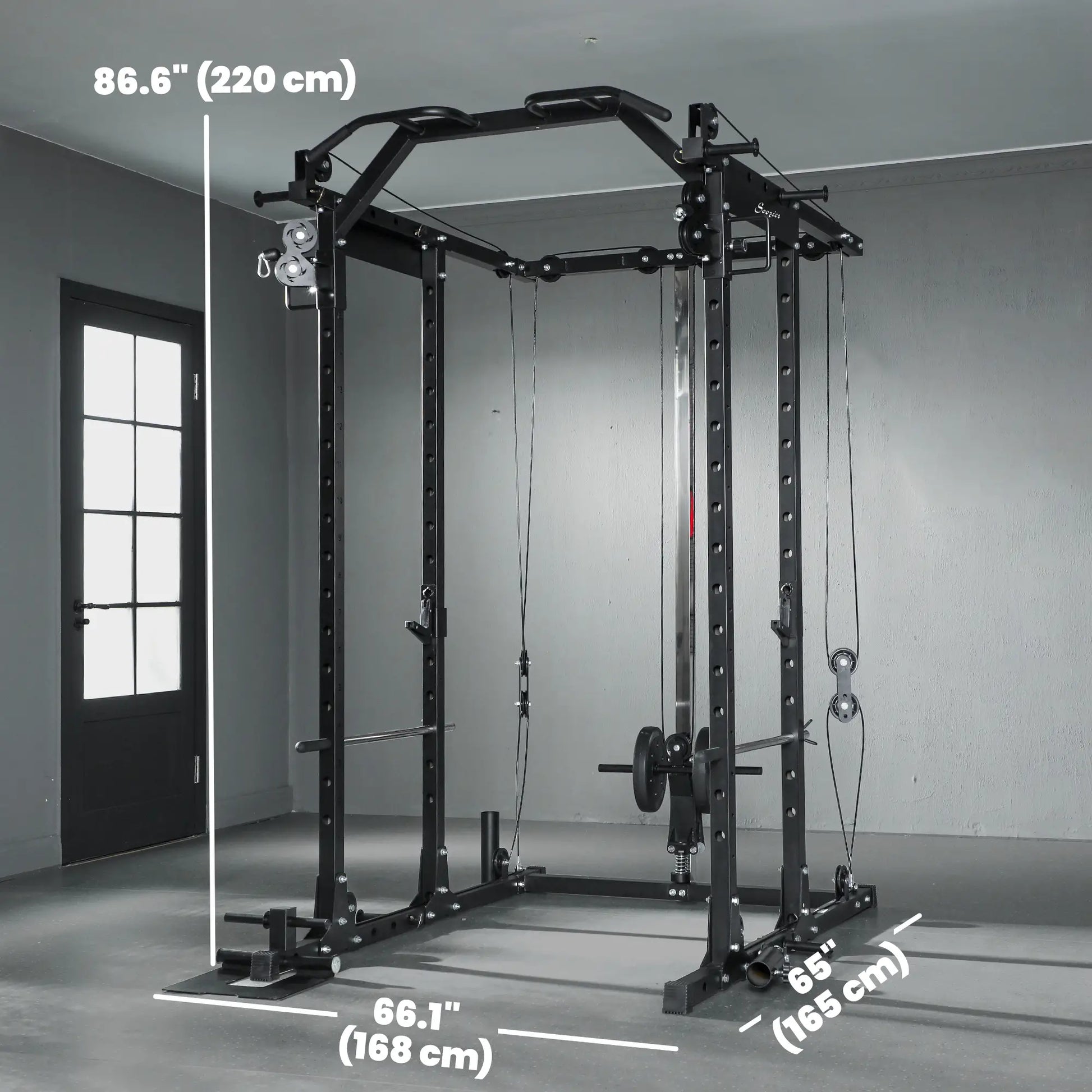 Multi-Functional Power Rack, Smith Machine Cable Crossover System Power Towers at Gallery Canada