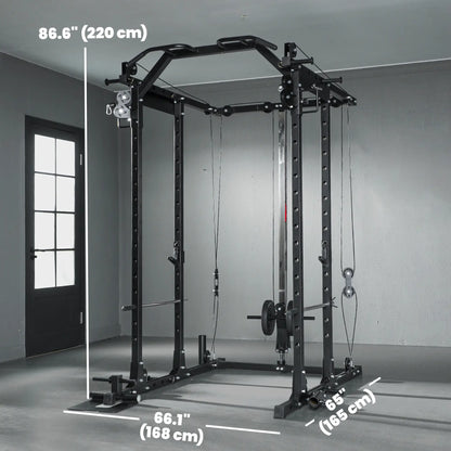 Multi-Functional Power Rack, Smith Machine Cable Crossover System Power Towers at Gallery Canada