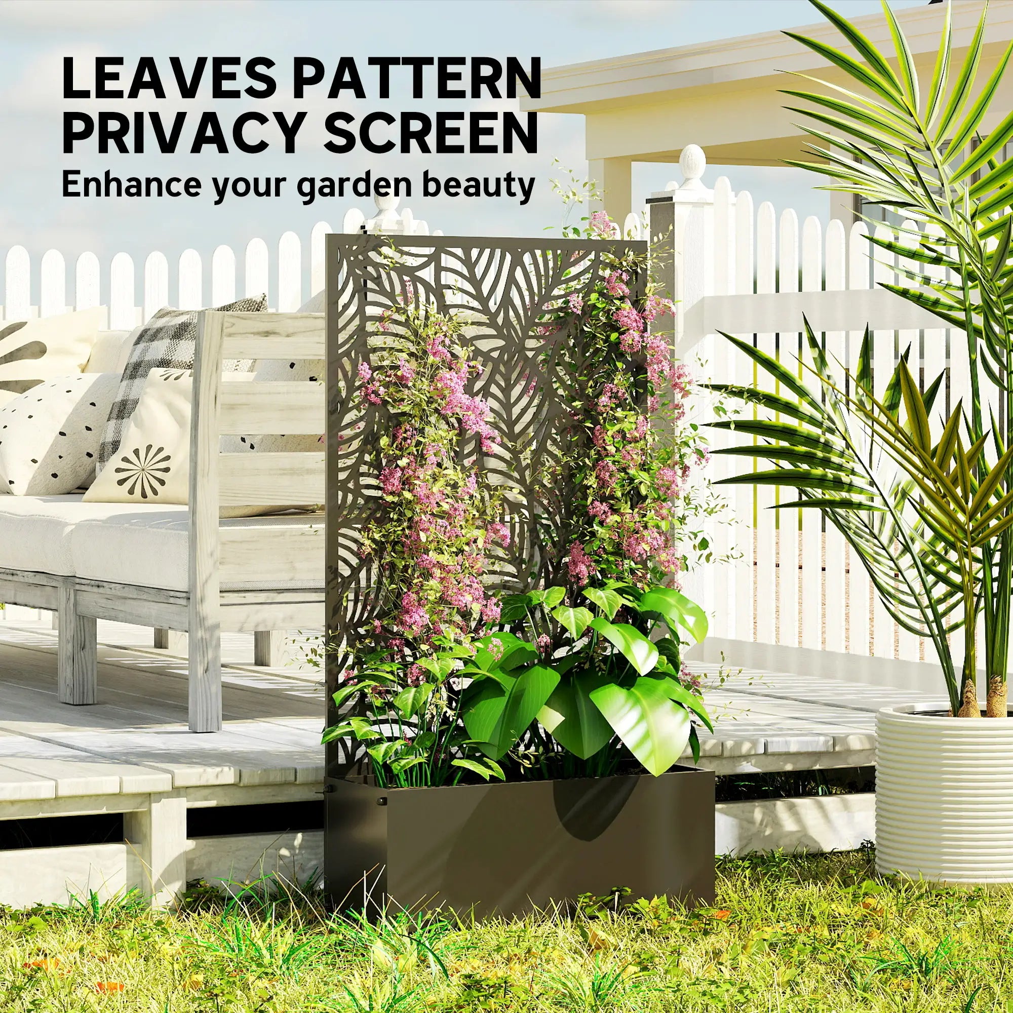 Metal Planter Box With Trellis, 44.5