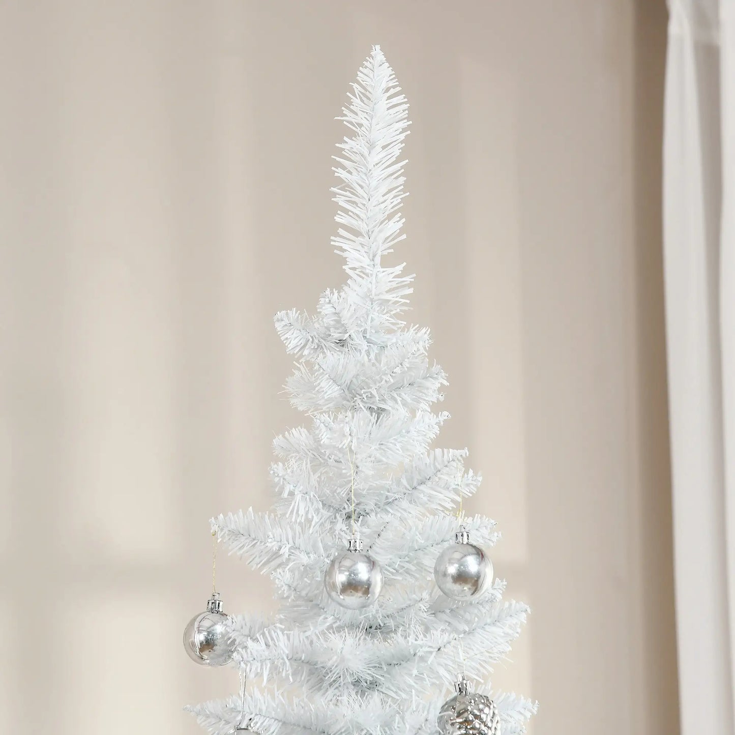 7' Slim Artificial Christmas Tree, Realistic Branches, Sturdy Metal Stand, White Pencil Christmas Trees at Gallery Canada