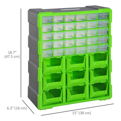 Plastic 39 Drawer Organizer, Wall Mount Storage Cabinet, 2, Green Tool Organizers at Gallery Canada