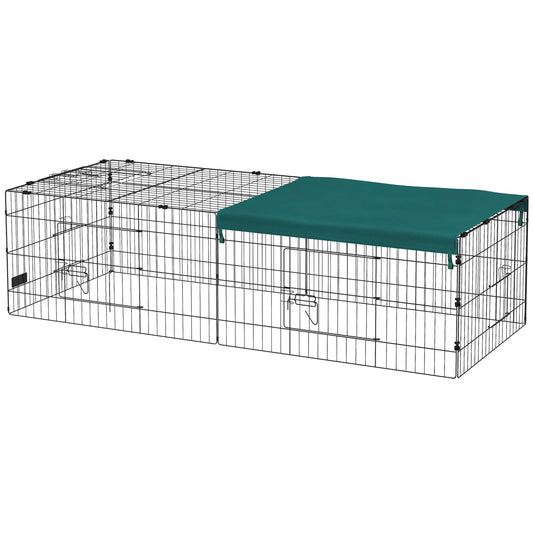 Small Animal Cage With Roof, Indoor Outdoor Use, 73" x 30" x 20", Green Houses & Habitats Green, Black at Gallery Canada
