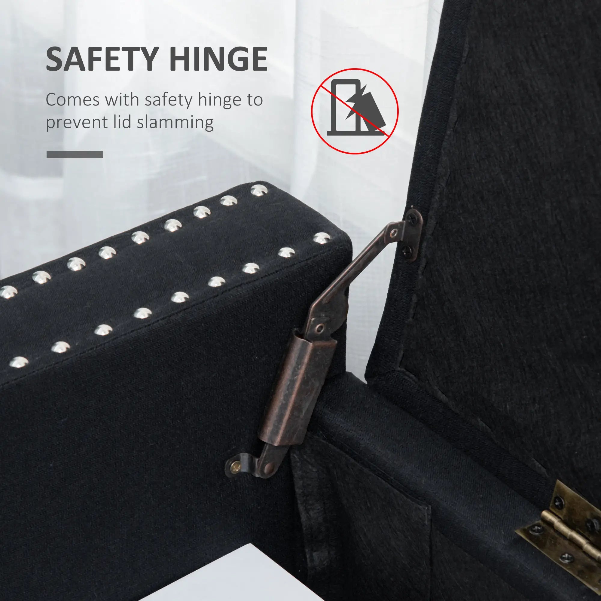 Flip Top Storage Bench, Upholstered Ottoman, 48L, Dark Grey Storage Ottomans & Benches at Gallery Canada