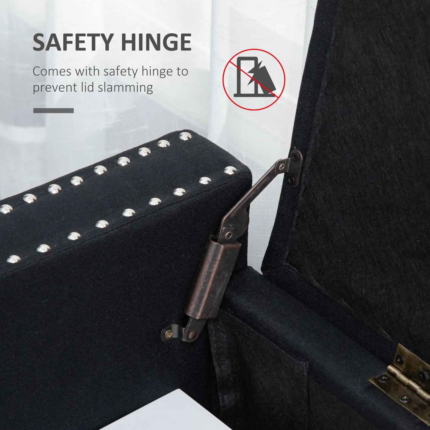 Flip Top Storage Bench, Upholstered Ottoman, 48L, Dark Grey Storage Ottomans & Benches at Gallery Canada