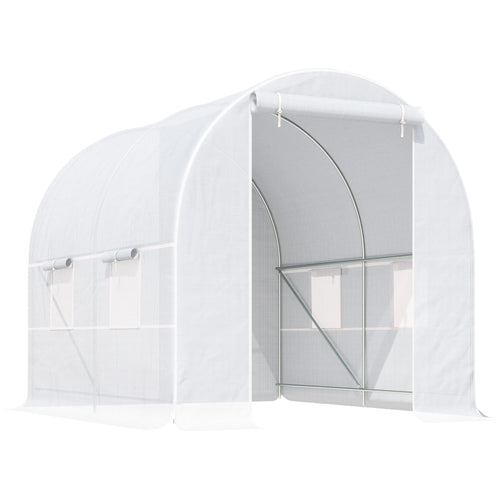 8.2x6.6x6.6ft Walk-in Greenhouse, Portable Garden Plant House, White