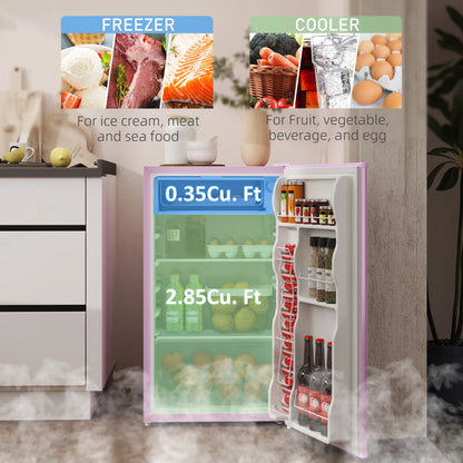Compact Refrigerator, Mini Fridge with Freezer, Adjustable Shelf, Pink Small Kitchen Appliances at Gallery Canada