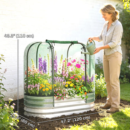 Galvanized Raised Garden Bed, Crop Cage Net Cover, Outdoor Planter Box Raised Garden Beds at Gallery Canada