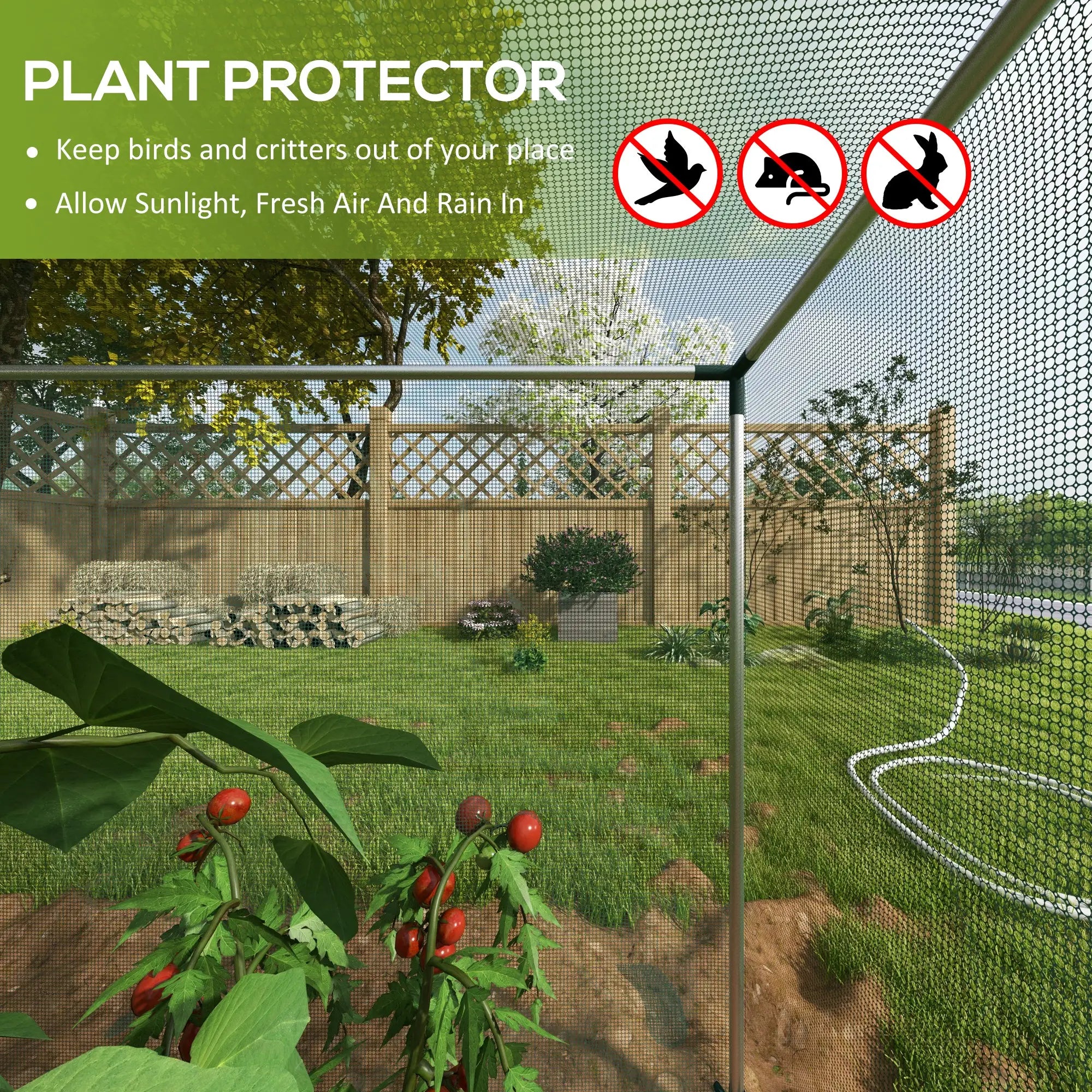 Galvanized Steel Crop Cage, Plant Protection Tent, 4' x 4', Green Walk In Greenhouses at Gallery Canada